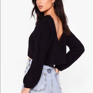 NWT Nasty Gal Let Knit Be Cropped Sweater